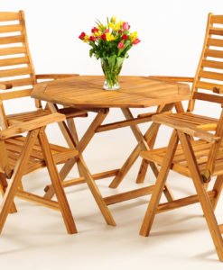Dřevěný zahradní stůl a 4 židle Kirk 2