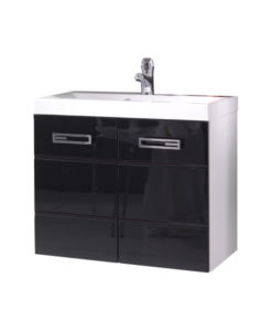 Dolní skřínka pod umyvadlo Demario - bílá / černý lesk