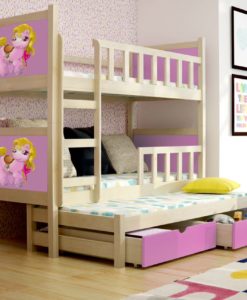 Barevná patrová postel s přistýlkou Evita 25