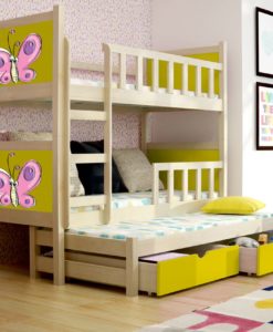 Barevná patrová postel s přistýlkou Evita 32