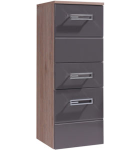 Střední skříňka Demario - dub san remo / šedý lesk