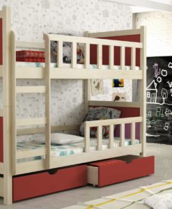 Červená patrová postel s autíčkem Evita 20