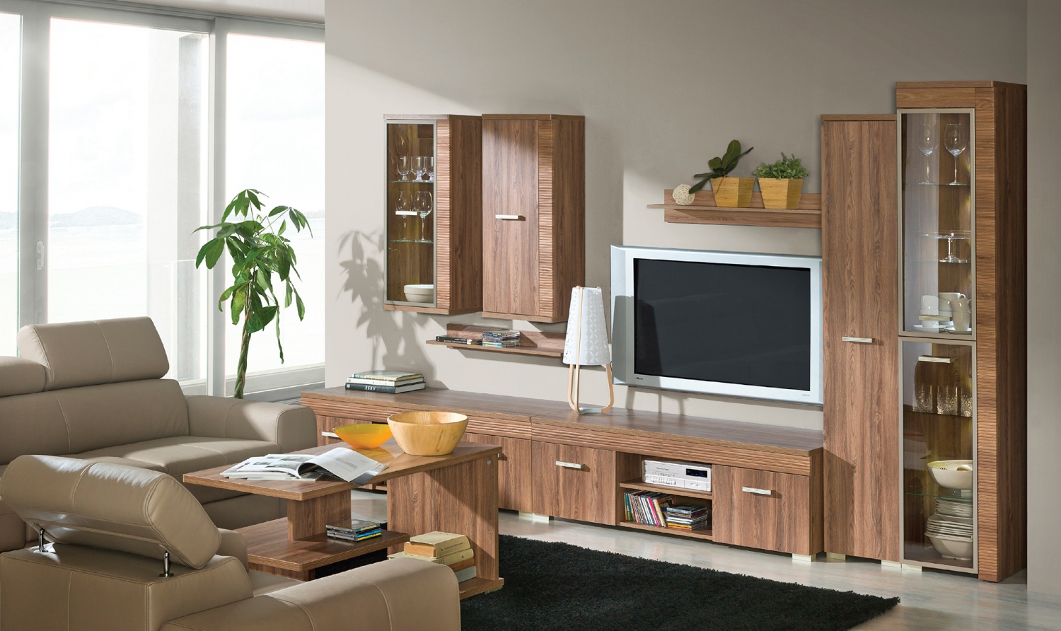 Elegantní obývací stěna Harmony 5 z lamina Elegantní obývací stěna Harmony 5 z lamina
