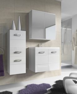 Nadčasová koupelna Demario - bílá / bílý lesk