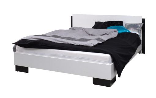 Černobílá manželská postel Darvin 160 x 200 cm