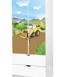 Dětská šatní skříň Bagr