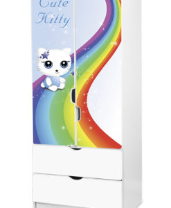 Dětská šatní skříň Cute Kitty modrá