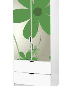 Dětská šatní skříň Květiny 2