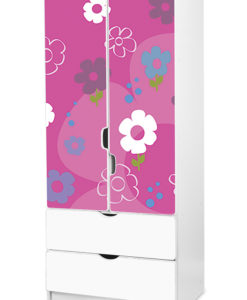 Dětská šatní skříň Kytičky