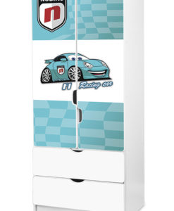 Dětská šatní skříň modré Auto