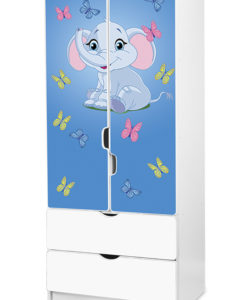 Dětská šatní skříň modrý Sloník