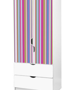 Dětská šatní skříň růžové Pruhy