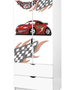 Dětská šatní skříň červené Auto 1