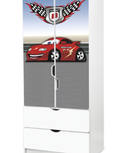 Dětská šatní skříň červené Auto 2