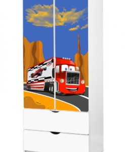 Dětská šatní skříň červený Kamion