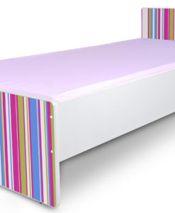 Jednolůžková dětská postel růžové Pruhy