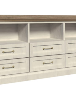 Komoda s otevřenými policemi Meryl 3 - borovice nordic / dub divoký