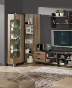 Moderní obývací stěna s vitrínami - sestava Raven 5