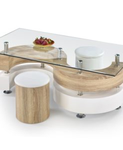Skleněný konferenční stolek s taburety Ronen 4