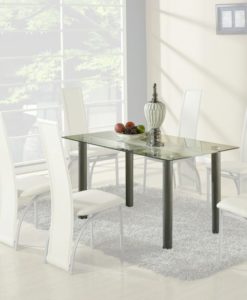 Skleněný stůl Luis 2 - béžový pás