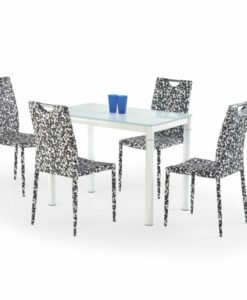 Skleněný stůl Oresto 2 - mléčná / bílá