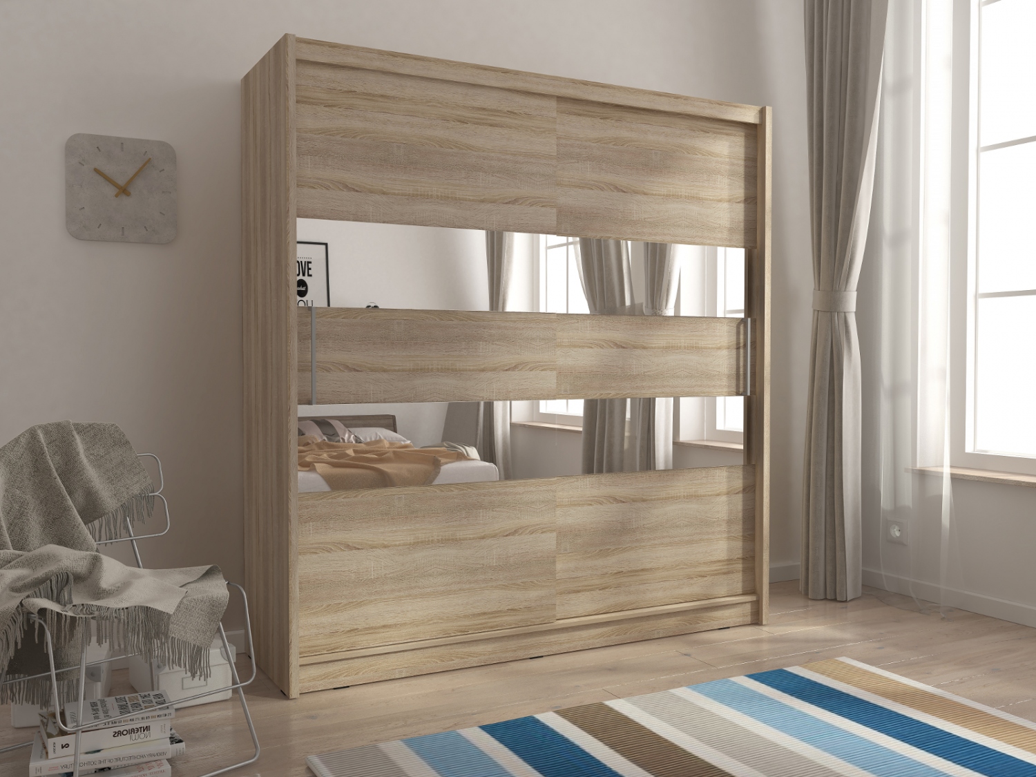 Šatní skříň s posuvnými dveřmi Hortensie 4 Šatní skříň s posuvnými dveřmi Hortensie 4